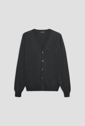 Cardigan in pura lana pettinata ESSENTIAL - Ferrante | img vers.300x/