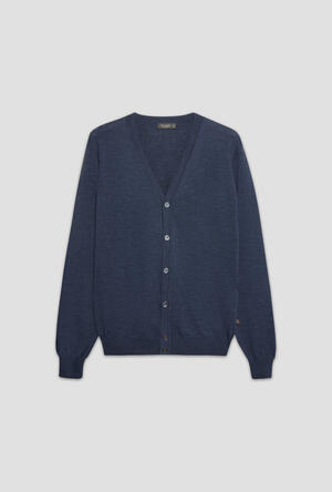 Cardigan in pura lana pettinata ESSENTIAL - Ferrante | img vers.300x/