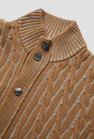 Giacca vanisè a trecce in misto cashmere ROYAL RED - Ferrante | img vers.300x/