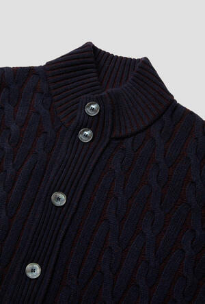 Giacca vanisè a trecce in misto cashmere ROYAL RED - Ferrante | img vers.300x/