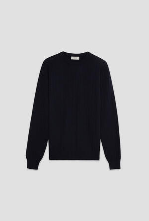 Girocollo con lavorazione in misto cashmere ROYAL RED - Ferrante | img vers.300x/