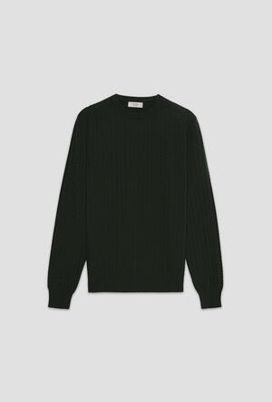 Girocollo con lavorazione in misto cashmere ROYAL RED - Ferrante | img vers.300x/