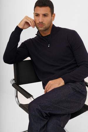 Serafino zip in lana cardata ESSENTIAL - Ferrante | img vers.300x/