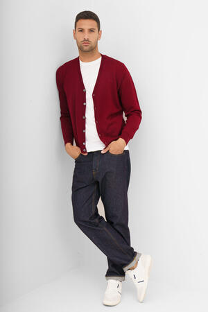 Cardigan in pura lana pettinata ESSENTIAL - Ferrante | img vers.300x/