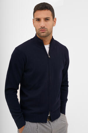 Giacca full zip in lana merino pettinata ESSENTIAL - Ferrante | img vers.300x/