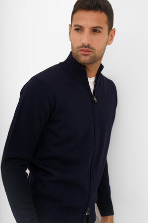 Giacca full zip in lana merino pettinata ESSENTIAL - Ferrante | img vers.300x/