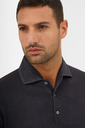 Polo con collo sartoriale in lana e seta ROYAL RED - Ferrante | img vers.300x/