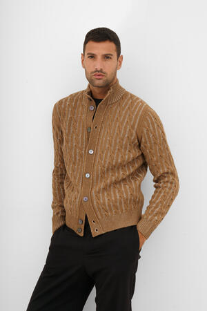 Giacca vanisè a trecce in misto cashmere ROYAL RED - Ferrante | img vers.300x/