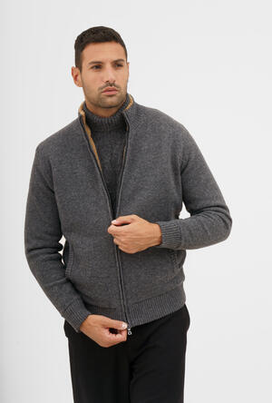 Giubbino in maglia con eco-pelliccia bouclè MAIN - Ferrante | img vers.300x/