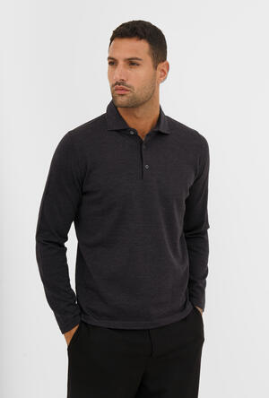 Polo in maglia con collo a camicia ESSENTIAL - Ferrante | img vers.300x/