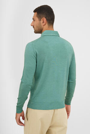 Polo con collo sartoriale in lana e seta ROYAL RED - Ferrante | img vers.300x/