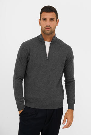 Serafino zip in lana cardata ESSENTIAL - Ferrante | img vers.300x/