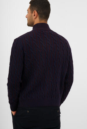 Giacca vanisè a trecce in misto cashmere ROYAL RED - Ferrante | img vers.300x/