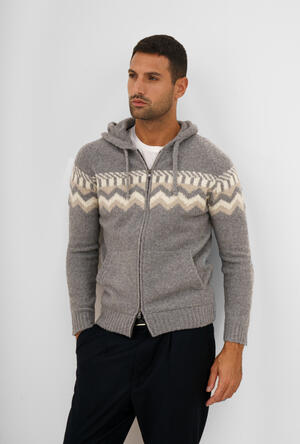 Felpa misto cashmere jaquard ROYAL RED - Ferrante | img vers.300x/