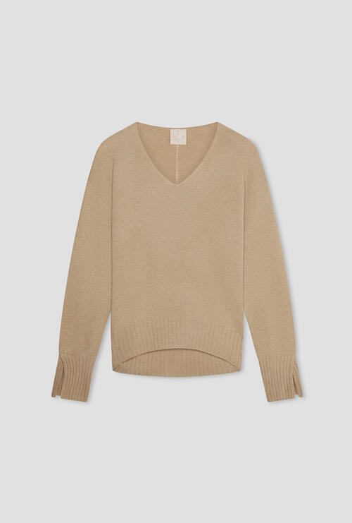 Pullover in cashmere oversized Cammello