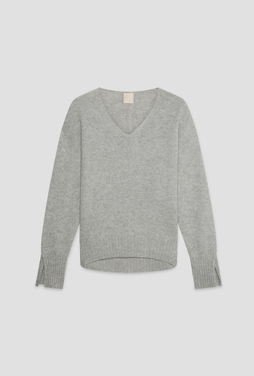 Pullover in cashmere oversized Grigio Perla