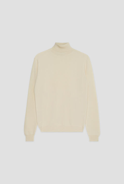 Ciclista maglia inglese in lana e cashmere Bianco