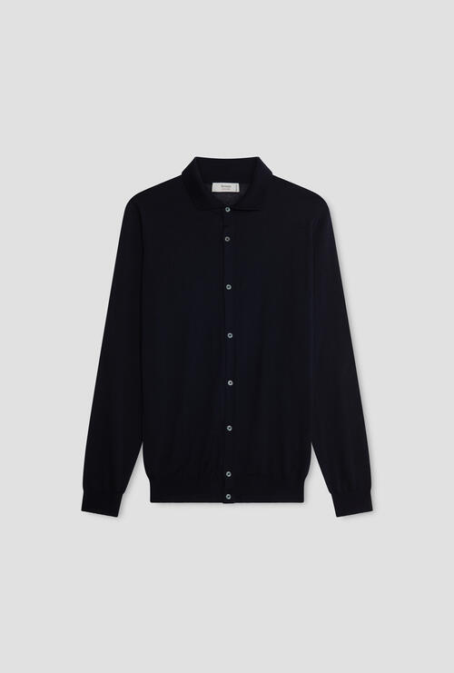 Camicia in maglia extralight Blu Navy