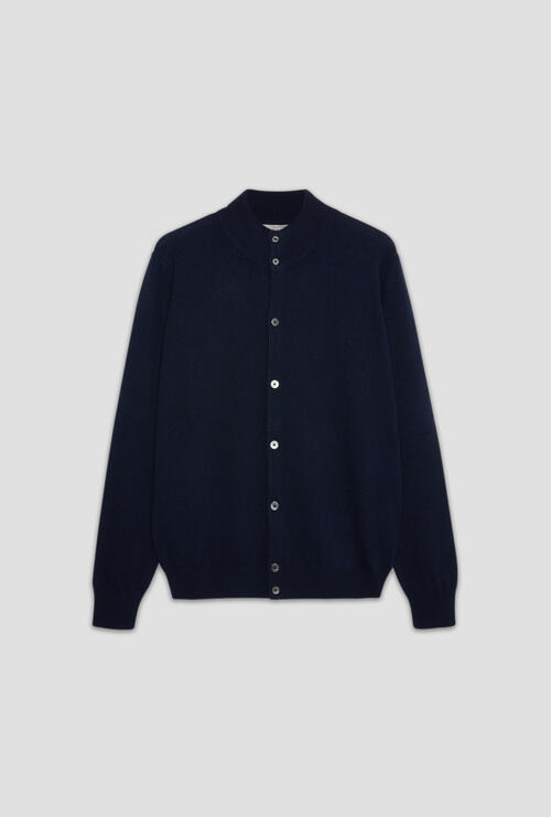 Giacca bottoni in puro cashmere Blu Navy