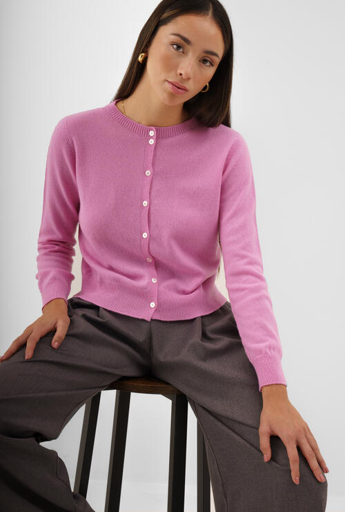 Cardigan in cashmere Rosa