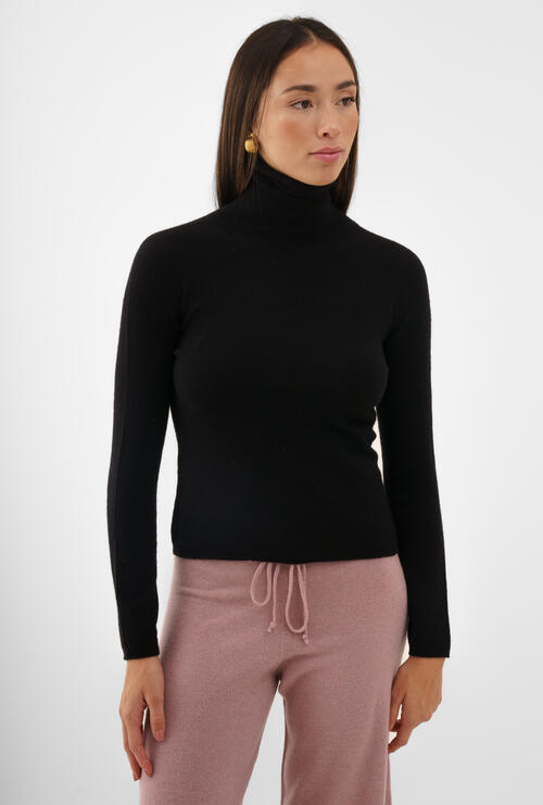 Dolcevita in misto cashmere finezza 14 Nero