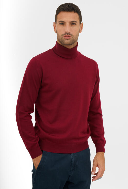 Dolcevita in pura lana pettinata Bordeaux