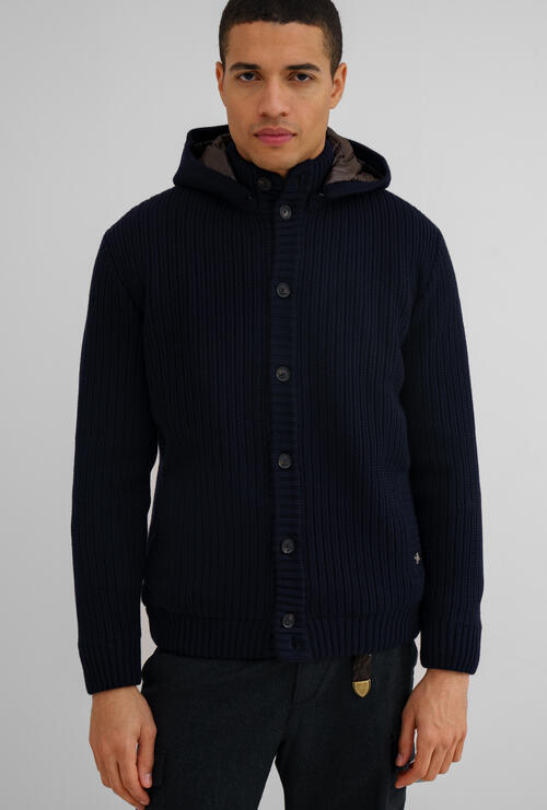 Giubbino in maglia foderato Blu Navy