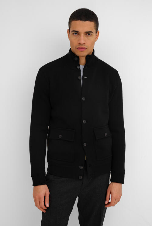 Bomber foderato in punto milano Nero