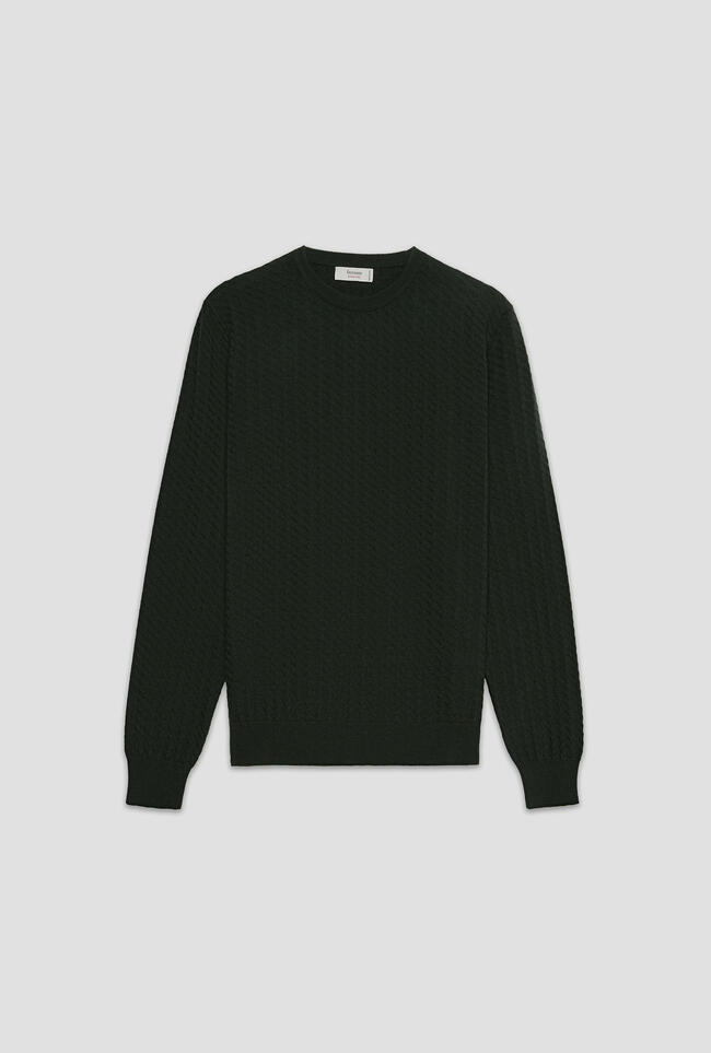 Girocollo con lavorazione in misto cashmere ROYAL RED - Ferrante | img vers.1300x/