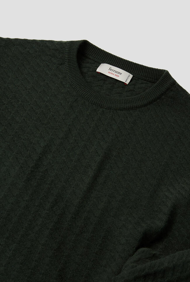 Girocollo con lavorazione in misto cashmere ROYAL RED - Ferrante | img vers.1300x/