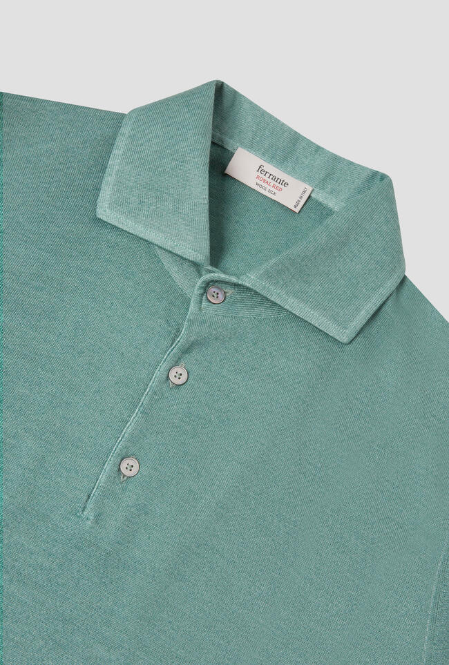 Polo con collo sartoriale in lana e seta ROYAL RED - Ferrante | img vers.1300x/