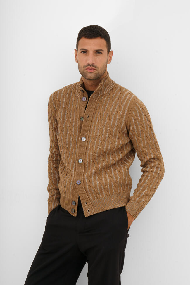 Giacca vanisè a trecce in misto cashmere ROYAL RED - Ferrante | img vers.1300x/