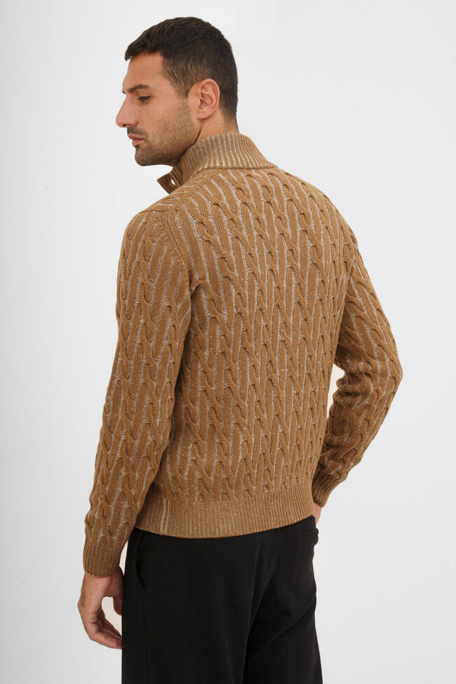 Giacca vanisè a trecce in misto cashmere ROYAL RED - Ferrante | img vers.1300x/