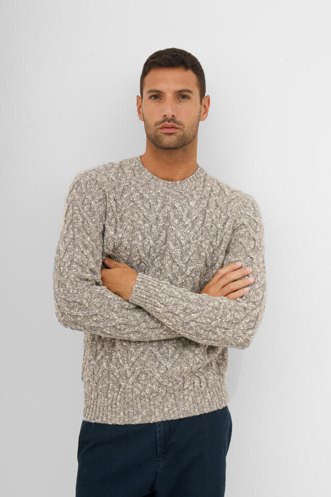 Maglia a trecce in lana e cotone MAIN - Ferrante | img vers.1300x/