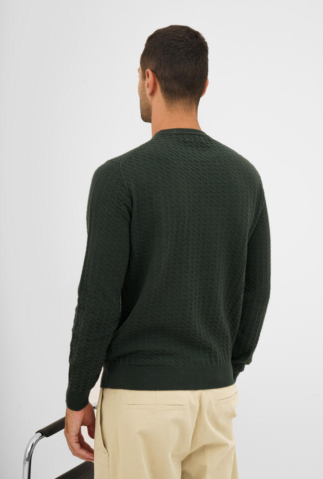 Girocollo con lavorazione in misto cashmere ROYAL RED - Ferrante | img vers.1300x/