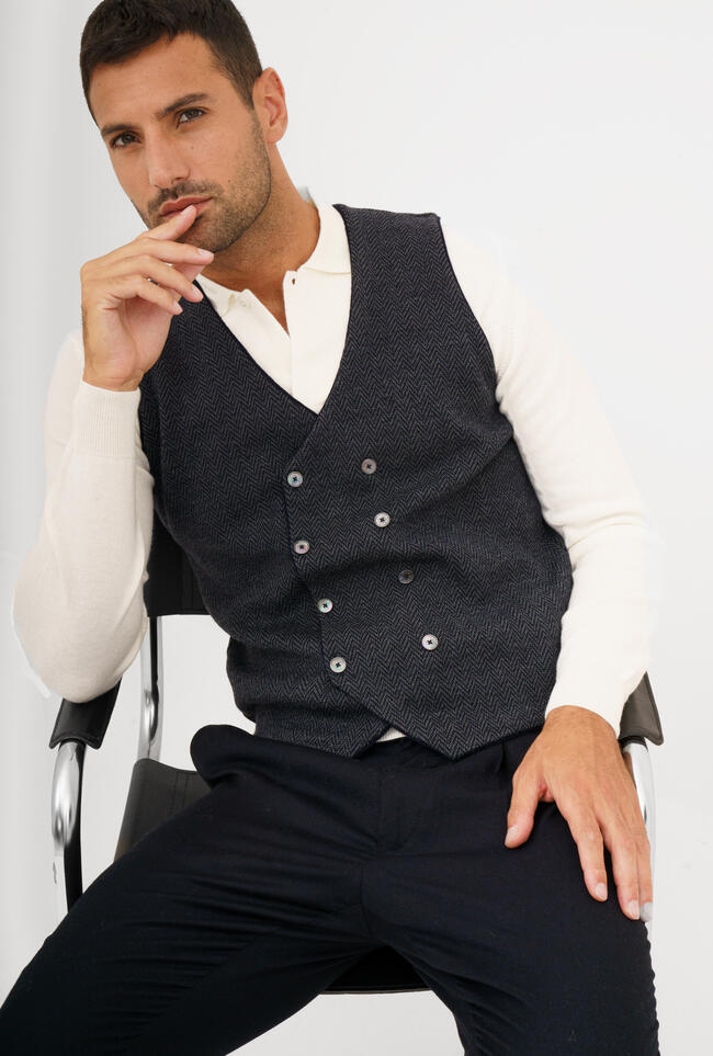 Gilet in maglia jacquard MAIN - Ferrante | img vers.1300x/